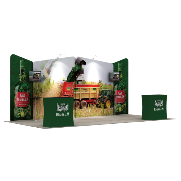 10x20 Trade show Booth with podium displays
