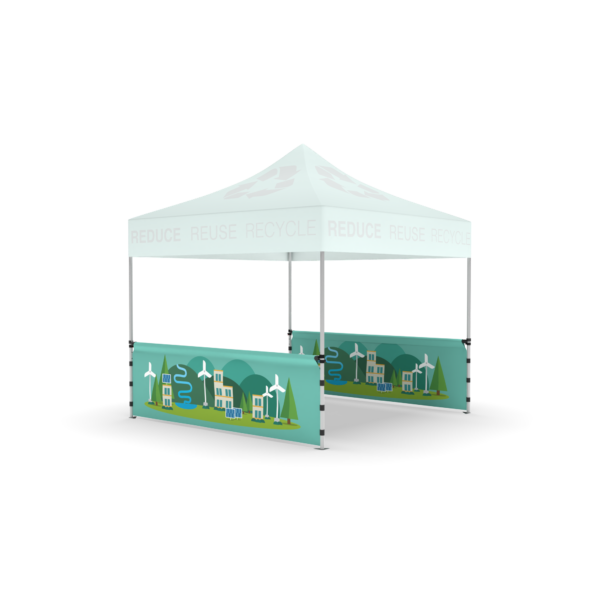 10’x3′ Dye Sublimated Side Skirt on Recycled Polyester (Double Sided)