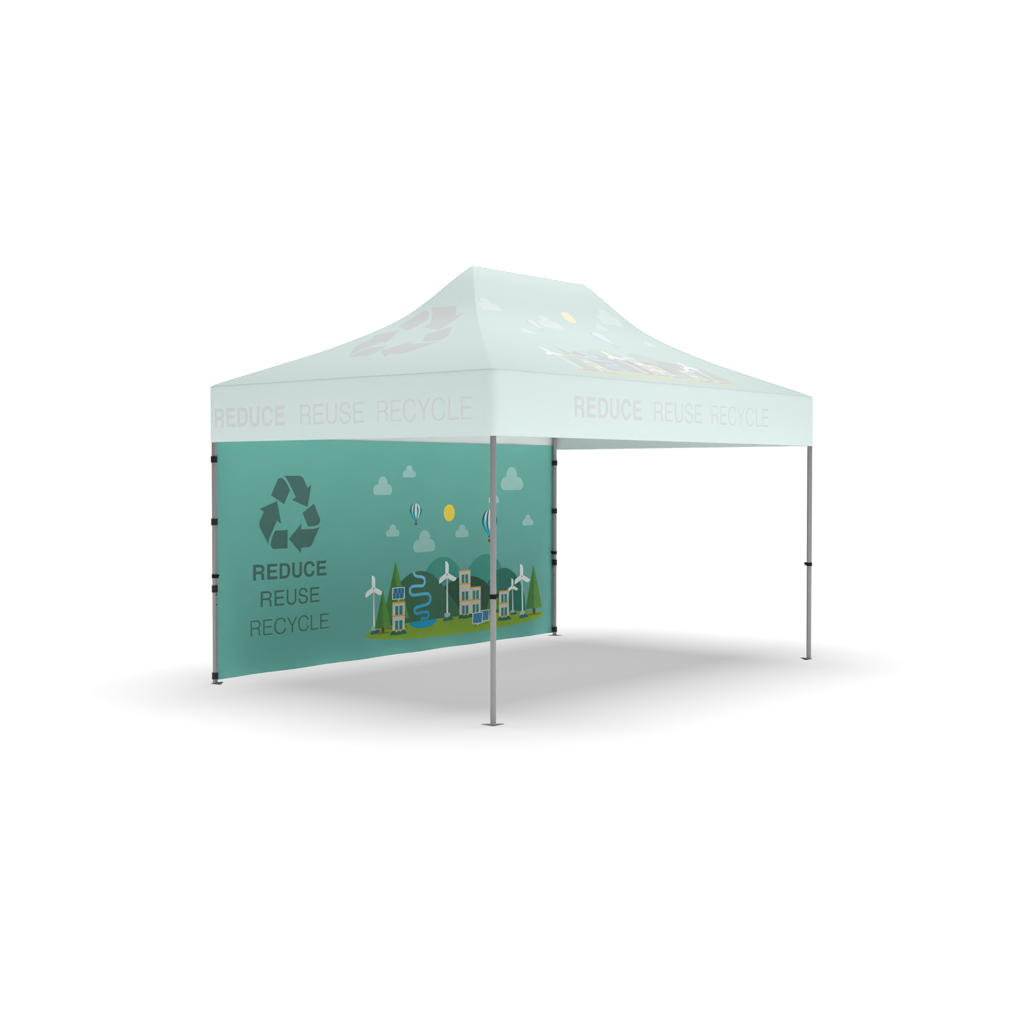 15'x7' Dye Sublimated Canopy Wall on Recycled Polyester